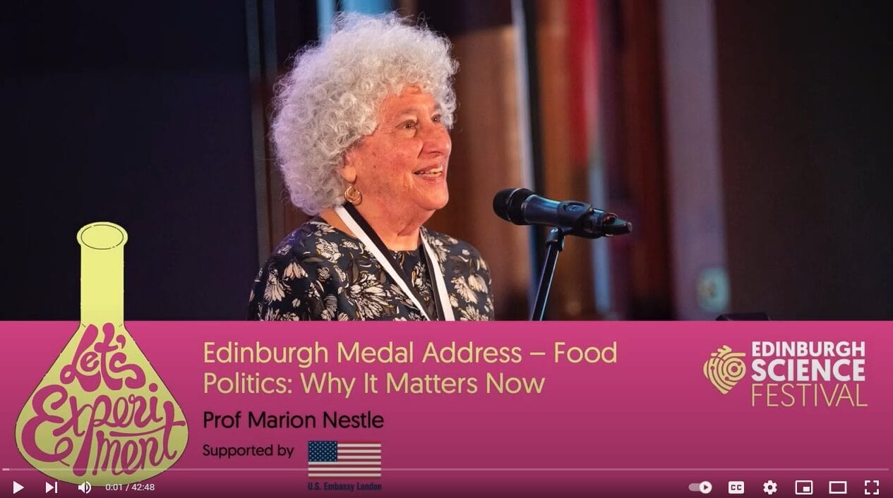 The Edinburgh Medal Ceremony 2023 | Professor Marion Nestle