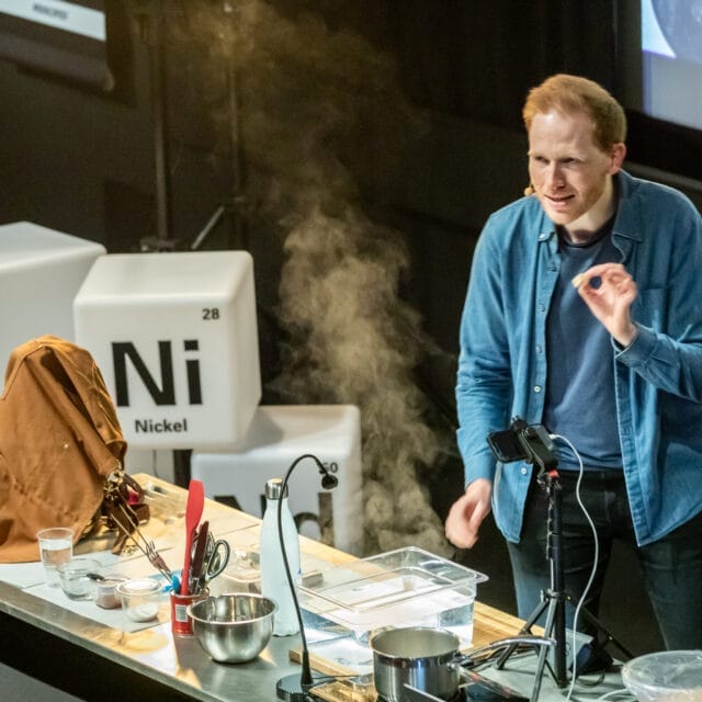 Bake Off superstar Andrew Smyth showed us the science behind engineering using baking in his show Bakineering